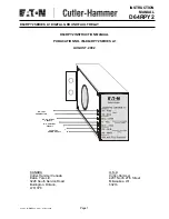Предварительный просмотр 1 страницы Eaton Cutler-Hammer D64RPY2 A1 Series Instruction Manual