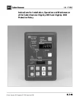 Preview for 1 page of Eaton Cutler-Hammer Digitrip 3000 Instructions For Installation, Operation And Maintenance