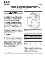 Предварительный просмотр 1 страницы Eaton Cutler-Hammer J-Frame Series Instructions For Installation Manual