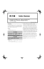 Preview for 1 page of Eaton Cutler Hammer PanelMate ePro 7685 8 Series Assembly