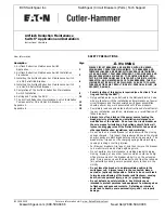 Preview for 1 page of Eaton CUTTLER-HAMMER Arcflash Reduction Maintenance... Application And Installation