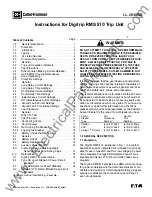 Preview for 1 page of Eaton Digitrip RMS 510 LI Instruction Manual