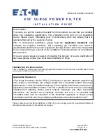 Preview for 1 page of Eaton ESF Series Installation Manual