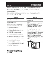 Предварительный просмотр 1 страницы Eaton EUX Universal Edge Lit Exit Lens Installation Instructions Manual