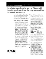 Eaton Magnum DS Series Instructional Leaflet предпросмотр
