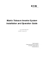 Предварительный просмотр 1 страницы Eaton Matrix Telecom Inverter System Installation And Operation Manual