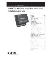 Предварительный просмотр 1 страницы Eaton mMINT Documentation For Installation And Use