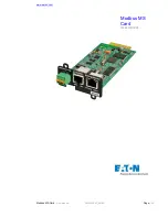 Preview for 1 page of Eaton Modbus MS Card User Manual