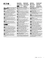 Eaton Power Defense NZM-XBZ225 Instruction Leaflet preview