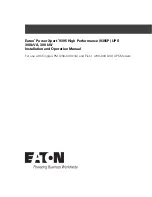 Предварительный просмотр 1 страницы Eaton Power Xpert 9395P Installation And Operation Manual