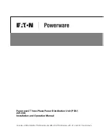 Eaton Powerware 225 kVA Three-Phase Power Distribution... Installation And Operation Manual preview