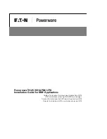 Preview for 1 page of Eaton Powerware 9125 Installation Manual