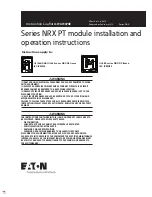 Eaton Series NRX Installation And Operating Instructions Manual preview