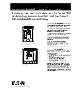 Предварительный просмотр 1 страницы Eaton Series NRX Installation And Removal Instructions