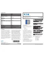 Preview for 1 page of Eaton SP2 Installation & Operation