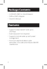 Предварительный просмотр 2 страницы Eaton TRIPP LITE U209-005-DB25 Owner'S Manual