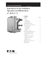 Preview for 1 page of Eaton W-SLC-7.2 Instructions For The Installation, Operation And Maintenance