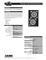 EAW BV625 Technical Specifications preview