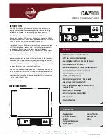 EAW CAZ800 Specifications preview