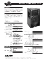 Предварительный просмотр 1 страницы EAW JF260e Technical Specifications