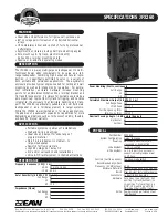 Preview for 1 page of EAW JFX260 Specifications