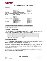 EAW NTL720 Specifications preview