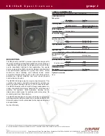 EAW SB150zR Specification Sheet preview