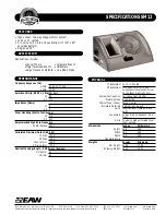 EAW Subwoofer SM12 Specification Sheet preview