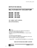 Предварительный просмотр 1 страницы EBARA EV-S100 Instruction Manual