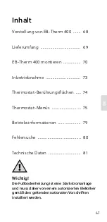 Preview for 69 page of EBECO EB-Therm 400 Manual