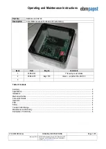 Предварительный просмотр 1 страницы ebm-papst RM-ECd Operating And Maintenance Instructions