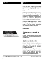 Preview for 2 page of Ebro TFI 400 Instruction Manual