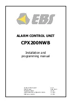 EBS CPX200NWB Installation And Programming Manual preview
