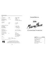 EBS MicroBass User Manual preview