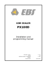 EBS PX100D Installation And Programming Manual предпросмотр