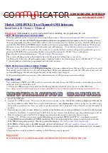 Preview for 1 page of ECA COMMUNICATOR GSM18V82 Installation & Owner'S Manual