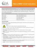 Предварительный просмотр 2 страницы ECA Marina HDMI MAR-H-AL-108 Install Instructions