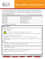 Предварительный просмотр 2 страницы ECA Marina HDMI MAR-H-BA-108 Installation Instructions