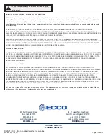 Предварительный просмотр 27 страницы Ecco 12+ Pro Vantage Series Assembly, Installation And Operation Instructions