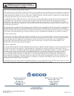 Предварительный просмотр 40 страницы Ecco 12+ Pro Vantage Series Assembly, Installation And Operation Instructions