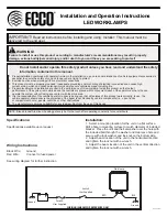 Preview for 1 page of Ecco E92008 Installation And Operation Instructions Manual