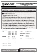 Ecco EC5101CAW Installation And Operating Instructions Manual предпросмотр