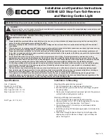 Preview for 1 page of Ecco ED3040 Installation And Operation Instruction Manual