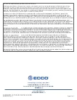 Предварительный просмотр 7 страницы Ecco ED3040 Installation And Operation Instruction Manual