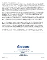 Предварительный просмотр 10 страницы Ecco ED3040 Installation And Operation Instruction Manual