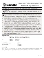 Preview for 9 page of Ecco ED3307A Assembly, Installation And Operation Instructions