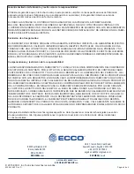 Preview for 12 page of Ecco ED3307A Assembly, Installation And Operation Instructions