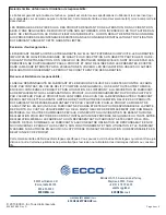 Preview for 16 page of Ecco ED3307A Assembly, Installation And Operation Instructions