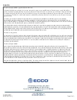 Предварительный просмотр 10 страницы Ecco ED3511 Assembly, Installation And Operation Instructions