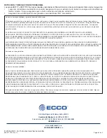 Preview for 9 page of Ecco ED3777 Series Assembly, Installation And Operation Instructions